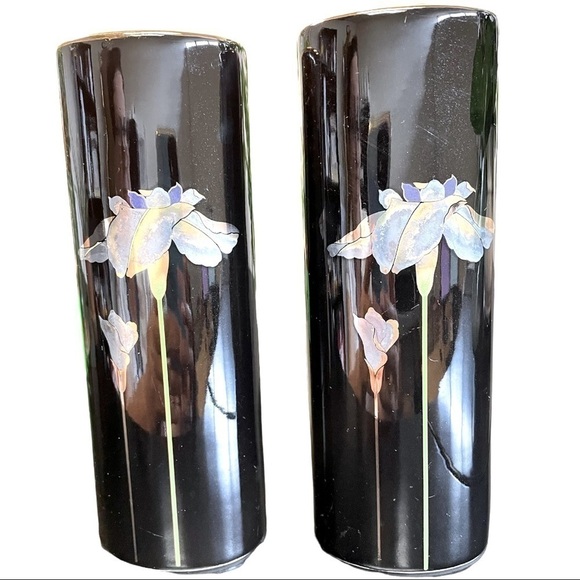 OTAGIRI, two golden iris vases, and 4 small tea cups, made in Japan - Picture 3 of 9